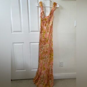 Free People Pink and Yellow Floral Dress